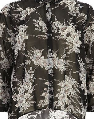 Bhs Womens Dorothy Perkins Black Floral Long Line