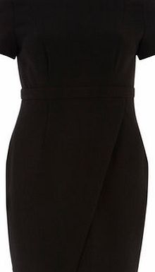 Bhs Womens Dorothy Perkins Black Wrap Crepe Dress,