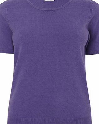 Bhs Womens Grape Supersoft Short Sleeve Crew Jumper,