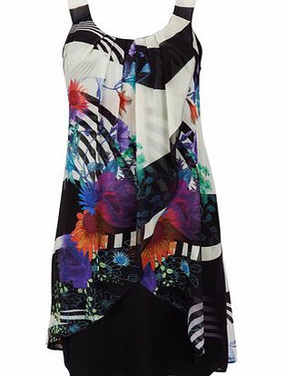 Bhs Womens Graphic Floral Print Dress, multi