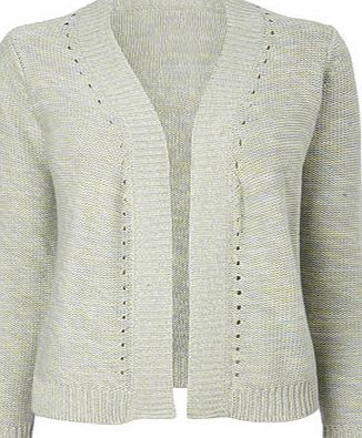 Bhs Womens Green Hole Detail Cardigan, yellow