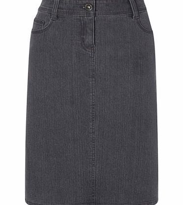 Bhs Womens Grey A-Line Denim Skirt, grey 880420870