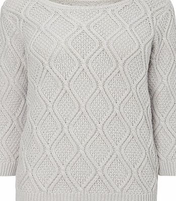 Bhs Womens Grey Diamond Cotton Jumper, grey 587490870