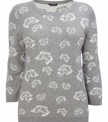 Bhs Womens Grey Jaquard Jumper, grey marl 18901633941