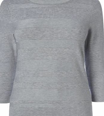 Bhs Womens Grey Marl Self Stripe Jumper, grey marl