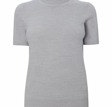 Bhs Womens Grey Marl Supersoft Short Sleeve Crew