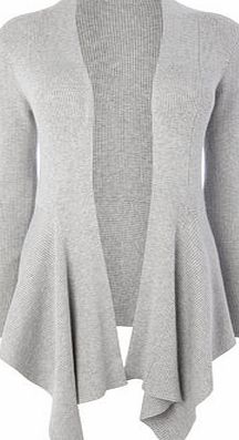 Bhs Womens Grey Marl Waterfall Cardigan, grey marl