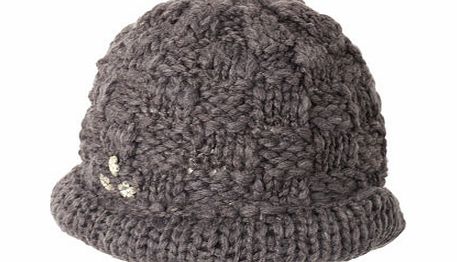 Womens Grey Shaped Cuff Hat, grey 6609200870