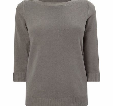 Bhs Womens Grey Supersoft Stepback Hem Jumper, grey