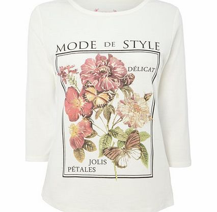 Bhs Womens Ivory 3/4 Sleeve Mode De Style Front