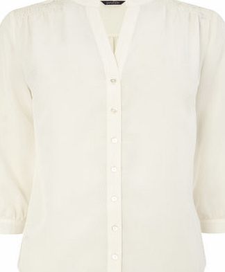 Bhs Womens Ivory Gathered Detail Chiramen Shirt,