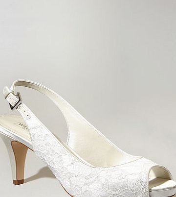 Bhs Womens Ivory Michelle Platform Lace Sling Back