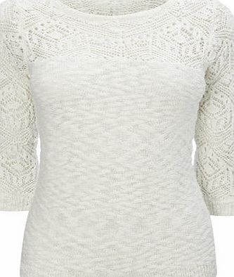 Bhs Womens Ivory Petite Crochet Shoulder Jumper,
