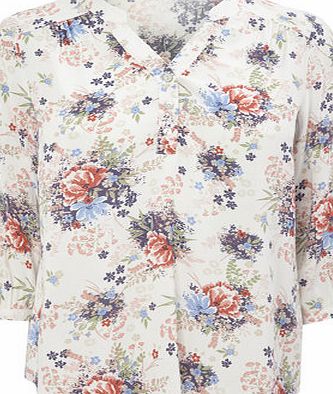 Bhs Womens Ivory Petite Floral Print Blouse, ivory