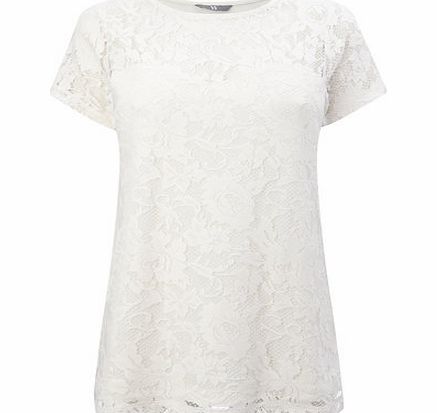 Womens Ivory Pretty Lace Top, ivory 9022040904
