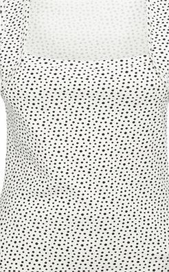 Bhs Womens Ivory Spot Square Neck Vest, ivory