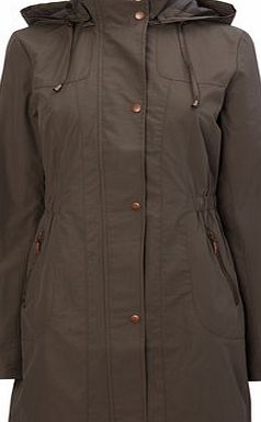 Bhs Womens Khaki Zip Pocket Mac, khaki 9853050720