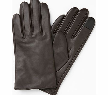 Bhs Womens Ladies Chocolate Leather Glove, chocolate