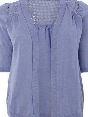 Bhs Womens Lavender Pointelle Back Cardigan,