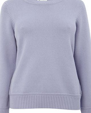 Bhs Womens Lilac Cotton Rich Crew Jumper, lilac