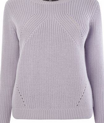 Bhs Womens Lilac Transfer Rib Jumper, lilac 587410125
