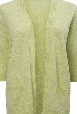 Bhs Womens Lime Edge to Edge Slub Cardigan, lime