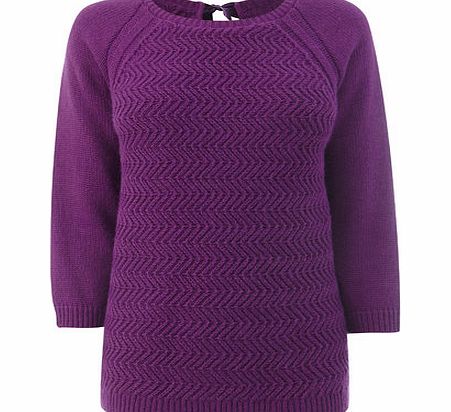 Bhs Womens Magenta Bow Back Jumper, magenta 587810008