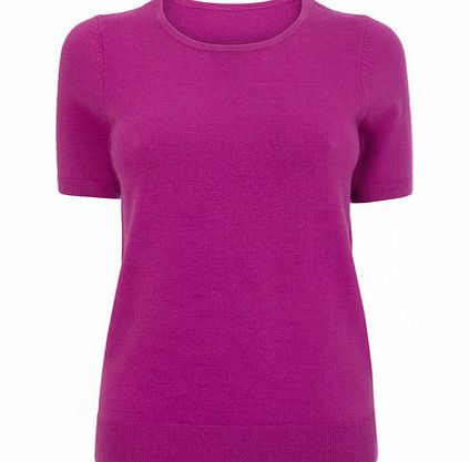 Bhs Womens Magenta Supersoft Short Sleeve Crew