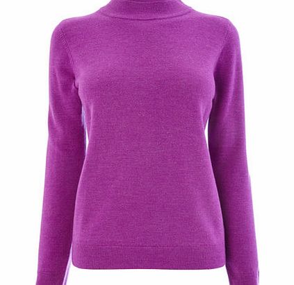 Bhs Womens Magenta Supersoft Turtle Neck Jumper,