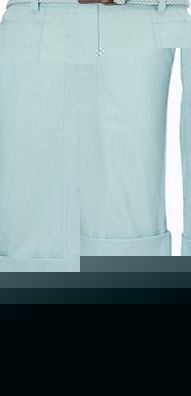 Bhs Womens Mint Belted Cotton Crop, mint 2207691678