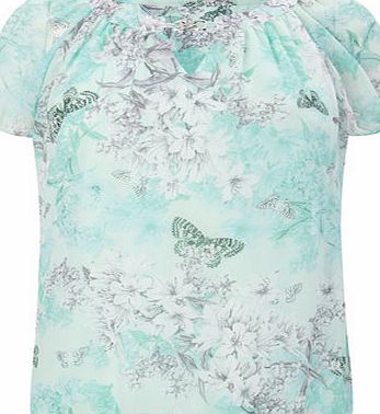 Bhs Womens Mint Jasmine Floral Top, mint 483598942