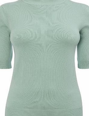 Bhs Womens Mint Short Sleeve Turtle Neck Jumper,