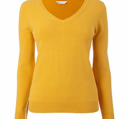 Bhs Womens Mustard Supersoft V Neck Jumper, mustard