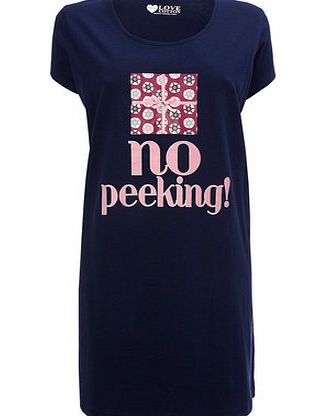 Bhs Womens Navy No Peeking Sleep T, navy 731670249