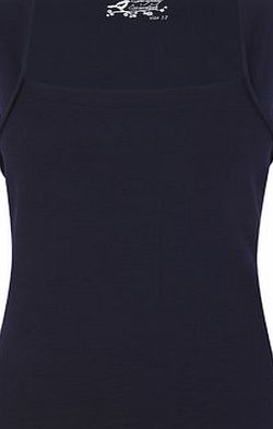 Bhs Womens Navy Square Neck Vest, navy 2424000249