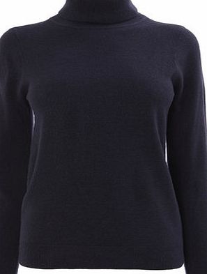 Bhs Womens Navy Supersoft Roll Neck Jumper, navy