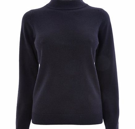 Bhs Womens Navy Supersoft Turtle Neck Jumper, navy