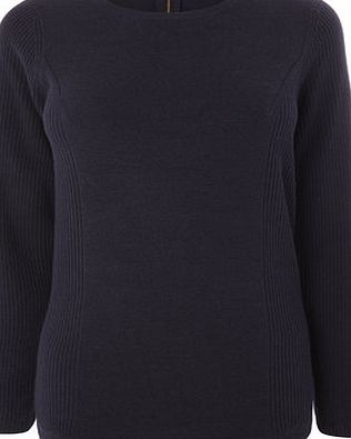 Bhs Womens Navy Zip Back Jumper, navy 586250249