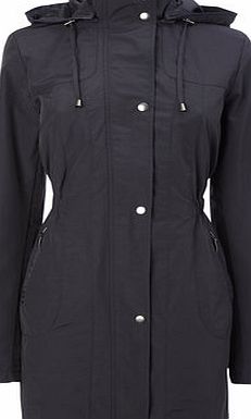 Bhs Womens Navy Zip Pocket Mac, navy 9853050249