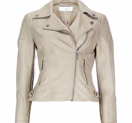 Bhs Womens Neutral Petite Biker Jacket, stone
