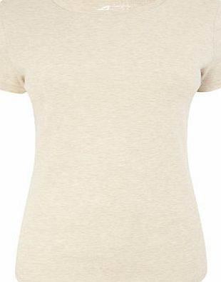 Bhs Womens Oatmeal Marl Crew Neck Top, oatmeal marl