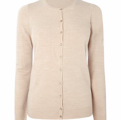 Bhs Womens Oatmeal Supersoft Crew Cardigan, oatmeal
