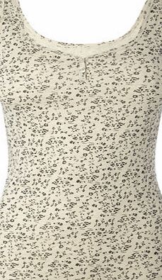 Bhs Womens Oatmeal Sweetheart Floral Vest, oatmeal