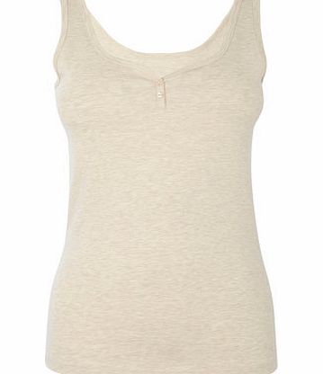 Bhs Womens Oatmeal Sweetheart Vest, oatmeal marl