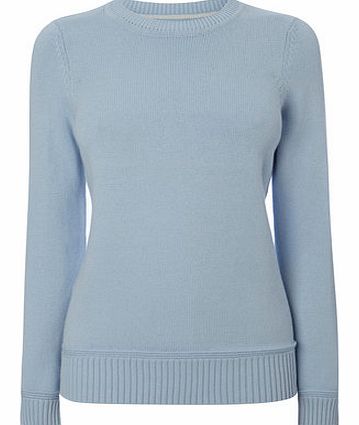 Bhs Womens Pale Blue Cotton Rich Crew Jumper, pale
