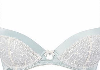 Bhs Womens Pale Green Broderie Trim Bra, pale green