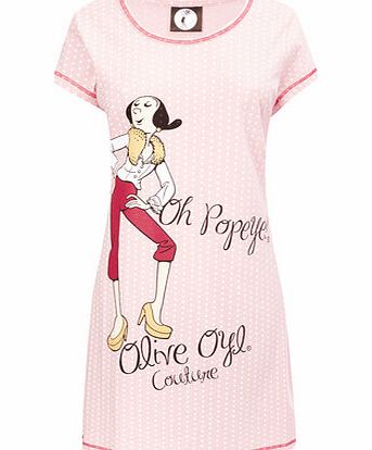 Bhs Womens Pale Pink Olive Oyl Sleep T, pale pink
