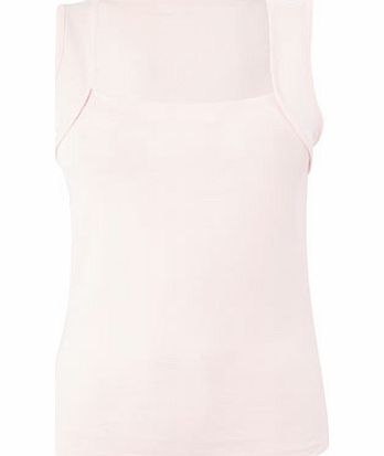 Bhs Womens Pale Pink Square Neck Vest, pale pink