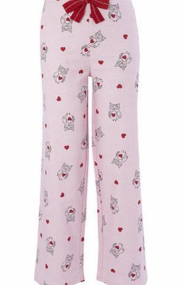 Womens Pale pink Womens Owl Pyjama Pant, pale