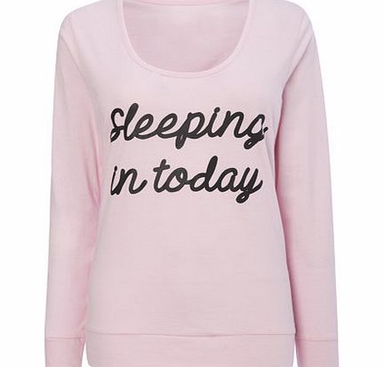 Womens Pale Pink Womens Sleeping In Today Top,